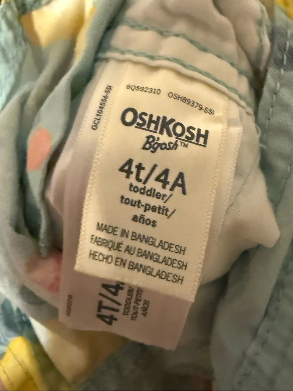 OshKosh B'gosh Toddler Lemon Print Shortalls Blue 4T